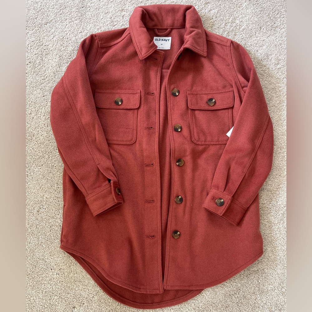 NWT Old Navy Dark Coral Button Front Shacket